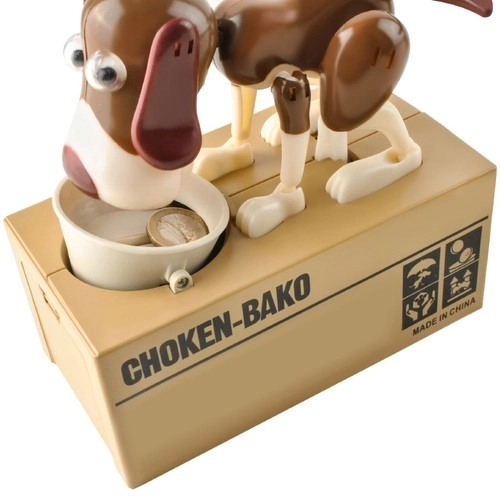 Tirelire chien marron clair