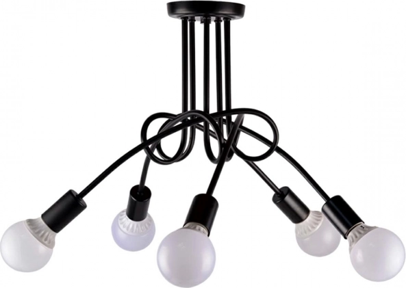Lustre moderne à cinq lumières noir – noir