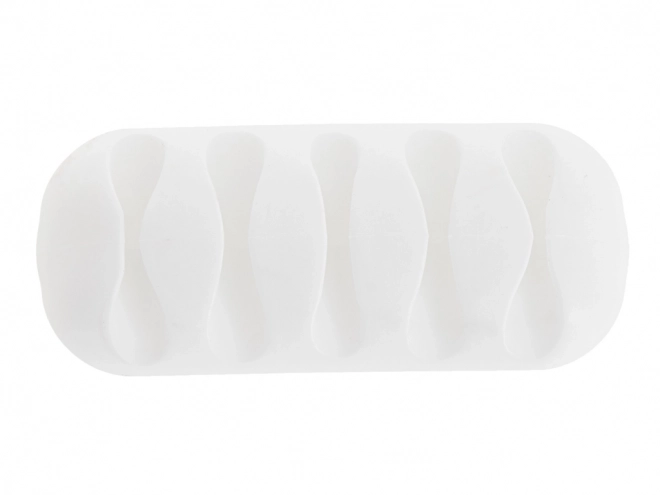 Support en silicone autoadhésif pour câbles blanc