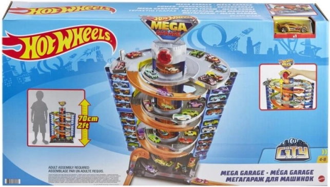 Hot Wheels City méga-garage avec piste en spirale