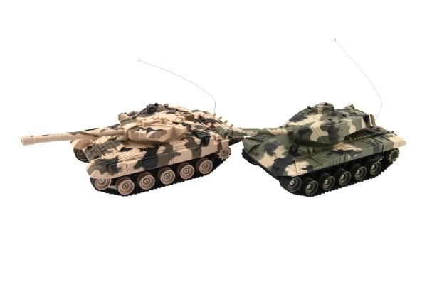 Tank RC 2ks 25cm bataille de chars+paquet recharge 27MHZ et 40MHz camouflé avec son et lumière dans la boîte 50x20x23cm