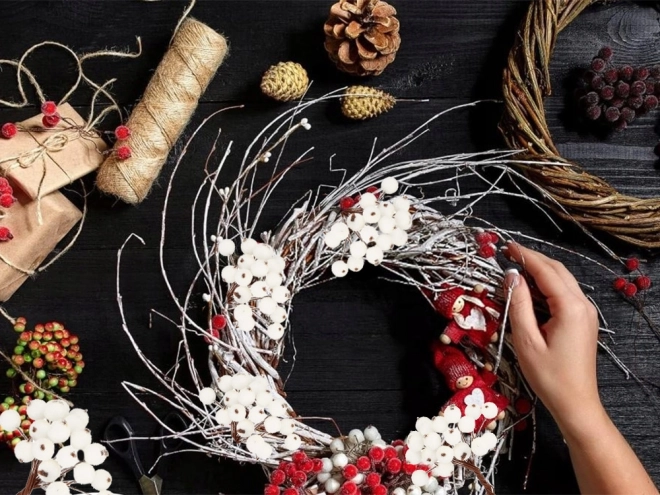 Décorations de Noël Rowan Blanc Givré 5 pcs