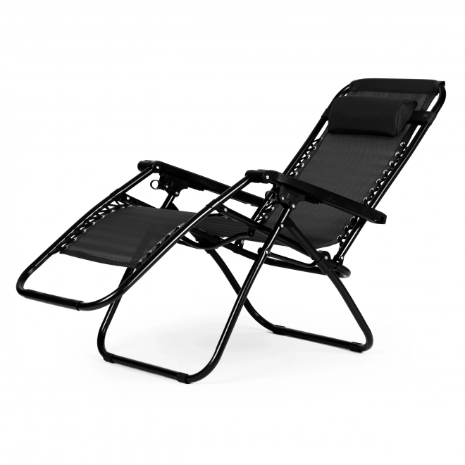 Chaise de jardin avec dossier réglable ZERO GRAVITY ModernHome - noir