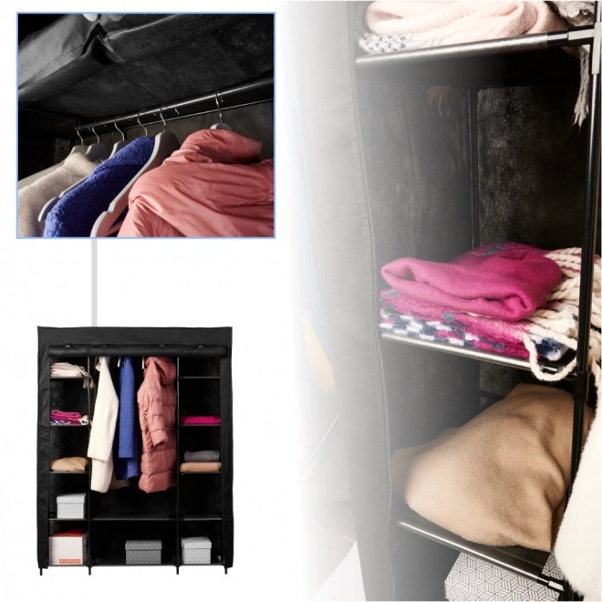 Armoire pliable en tissu XXL noir