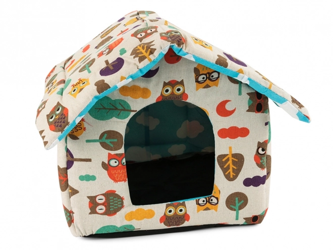 Niche pour animaux de compagnie avec motif hibou, taille XL