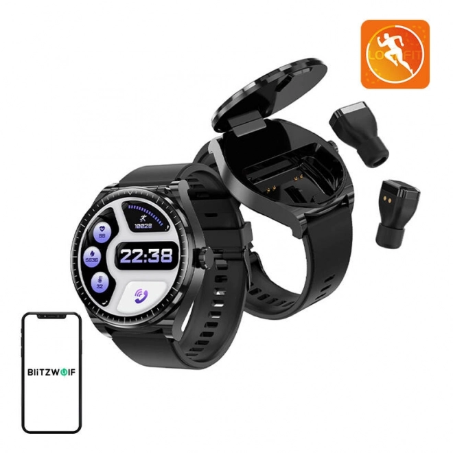 Montre intelligente avec écouteurs sans fil BlitzWolf (noir)