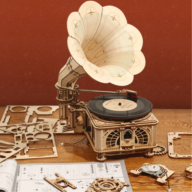 Puzzle 3D en bois Rokr Gramophone classique