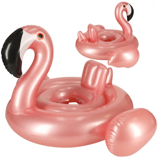 Anneau gonflable avec siège pour les plus petits - flamant rose