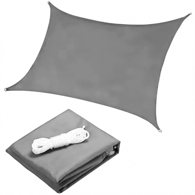 Toile d'ombrage carrée grise 5x5 m, couverture imperméable de MultiGarden