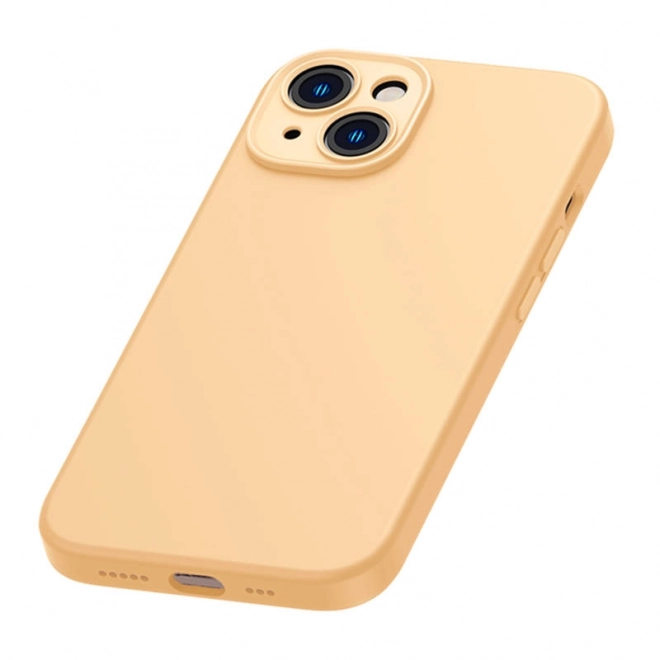 Baseus Étui en gel de silice liquide pour iPhone 14 jaune avec verre trempé et kit de nettoyage – 14 Plus