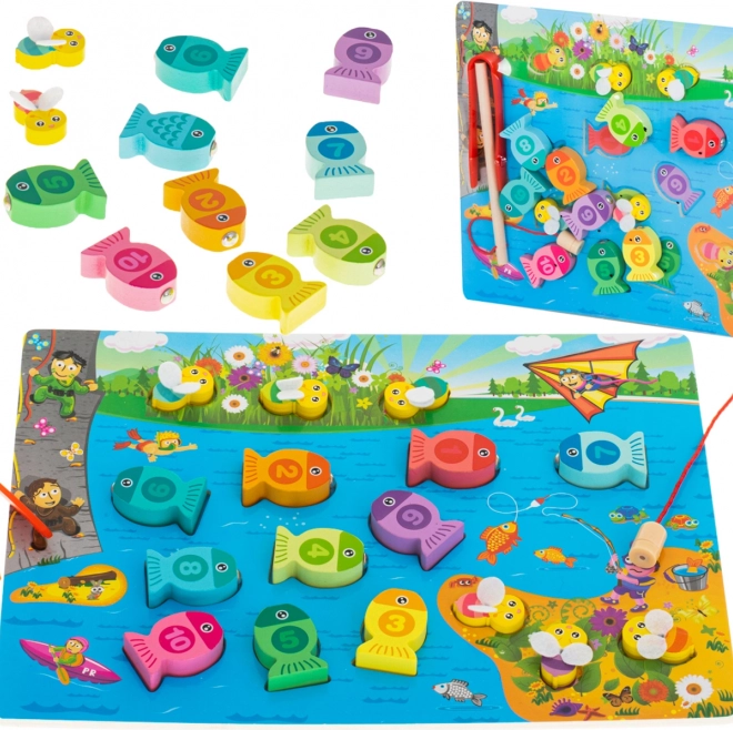 Jeu Montessori en bois Poissons et abeilles magnétiques