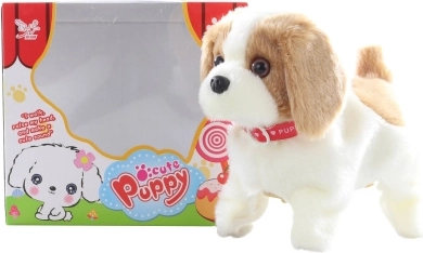 Chiot marcheur brun et blanc avec saltos