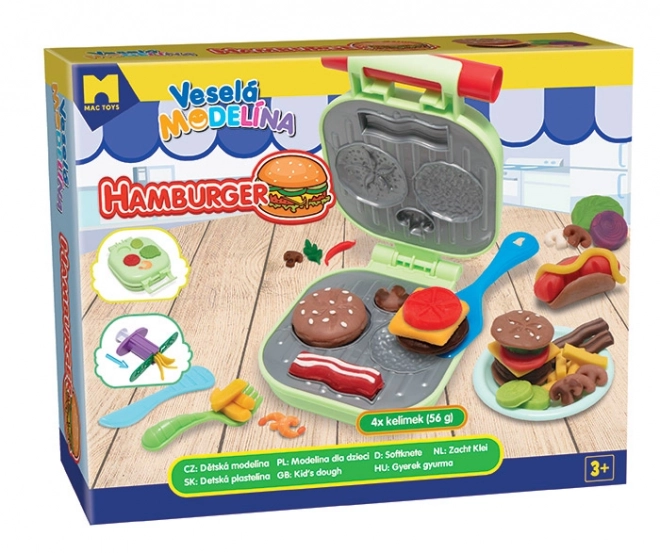 Pâte à modeler joyeuse burger 4x56g