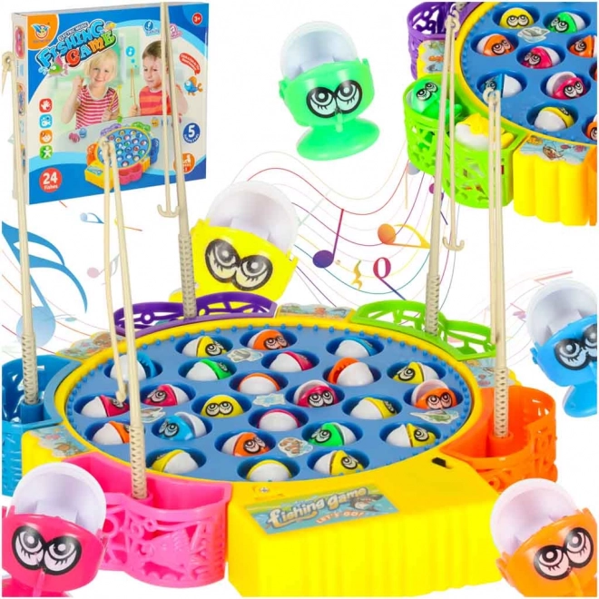 Jeu familial électrique de pêche aux poissons avec musique – 24 poissons, 1–5 joueurs