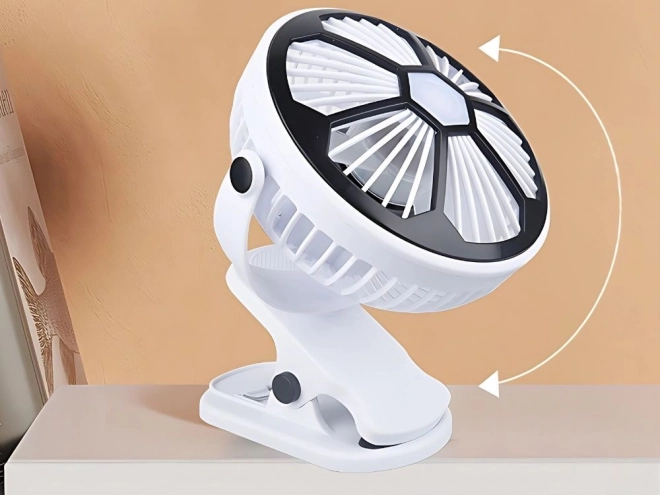 Ventilateur de bureau avec lumière LED et pince