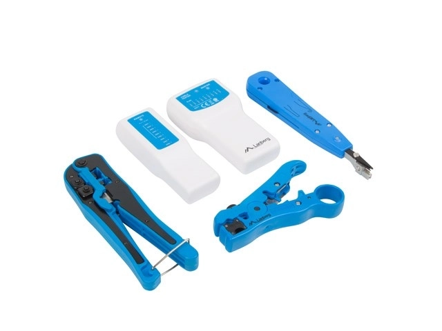 Kit d'outils pour l'installation LAN avec testeur RJ45 RJ11