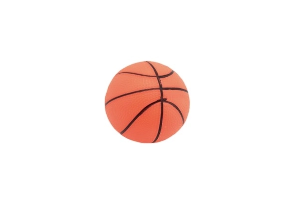 Balle de basket en caoutchouc 8,5 cm dans un filet, possibilité de 5 couleurs