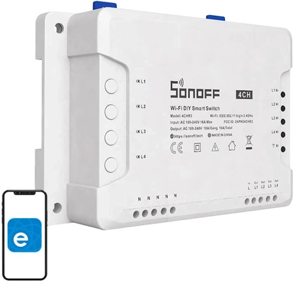 Interrupteur Wi‑Fi intelligent Sonoff 4CH