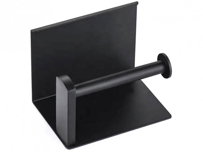Support papier toilette en acier avec étagère pour téléphone noir