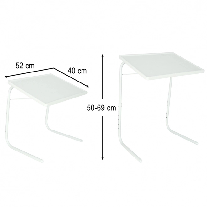 Table d'appoint pliable blanche pour ordinateur portable