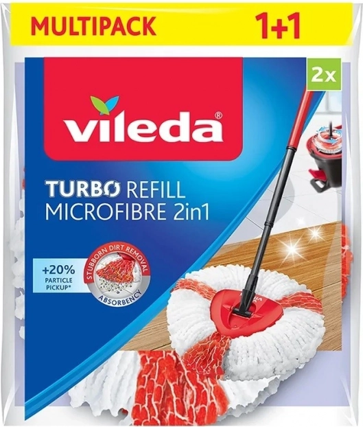 Tête de rechange pour serpillière rotative TURBO 2-en-1, 2 pcs