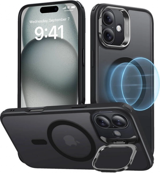 coque de protection ESR Classic Hybrid HaloLock avec support pour iPhone 16 noire
