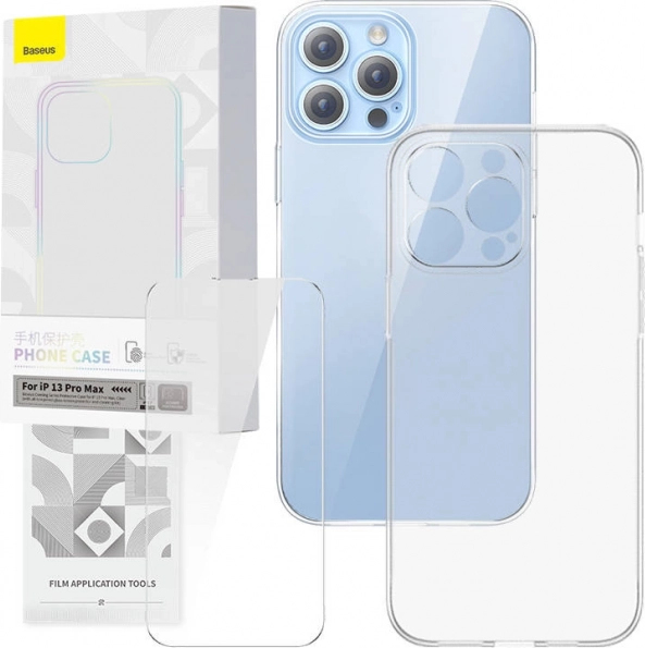 Coque transparente et verre trempé BASEUS Corning pour iPhone 13 Pro Max