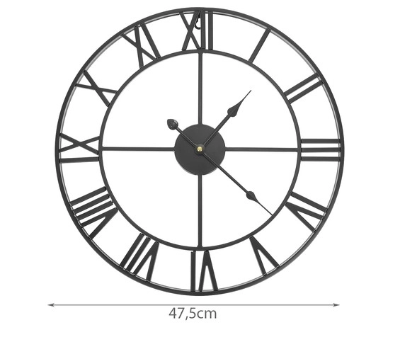 horloge murale rétro noire
