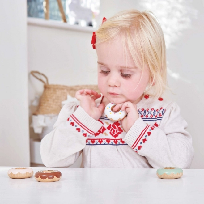 Ensemble de beignets en bois