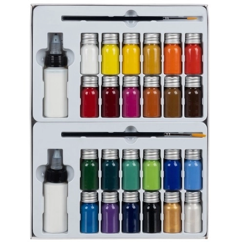 Peintures pour textile - 24 pcs. 180ml Maaleo 22948