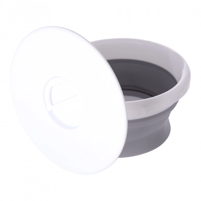 Seau pliable en silicone 5L avec couvercle bleu-blanc
