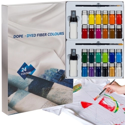 Peintures pour textile - 24 pcs. 180ml Maaleo 22948