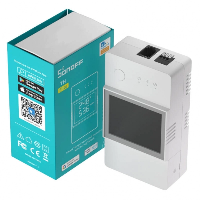 Interrupteur Wi-Fi intelligent pour la surveillance de la température et de l'humidité Sonoff – THR316D TH Elite