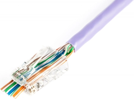 Connecteur traversant RJ45 (8P8C) Cat.5e, non blindé, AWG 26–24, emballage 100 pcs