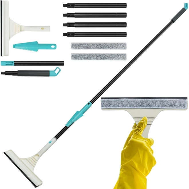 Brosse de nettoyage de fenêtres en microfibre avec longueur réglable