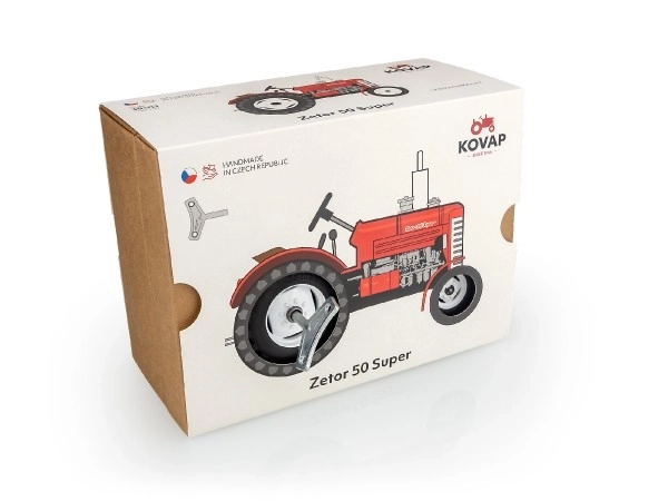 Tracteur Zetor 50 Super rouge à clé métal 15cm 1:25 en boîte Kovap