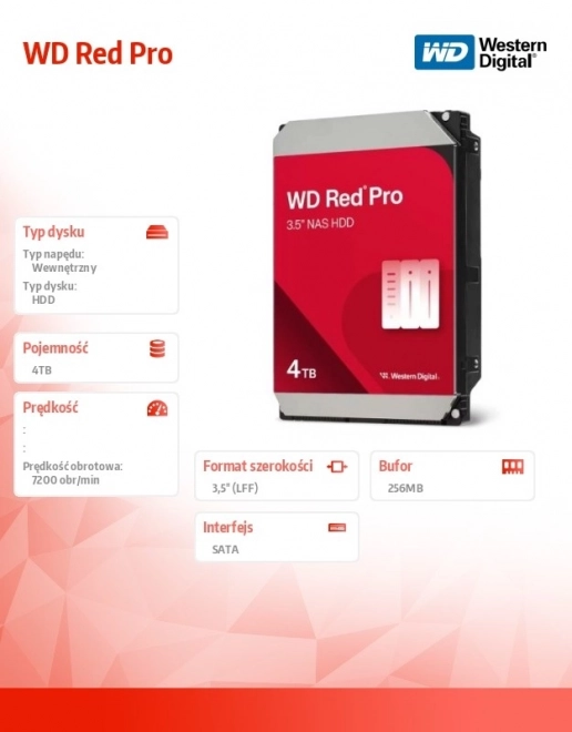 Disque dur WD Red Pro 4TB SATA III 3,5"