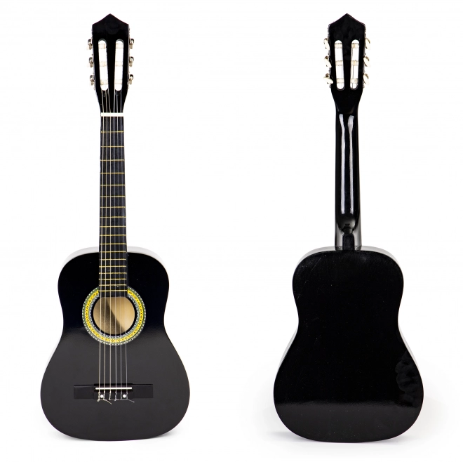 Grande guitare en bois pour enfants 6 cordes ECOTOYS – Noir