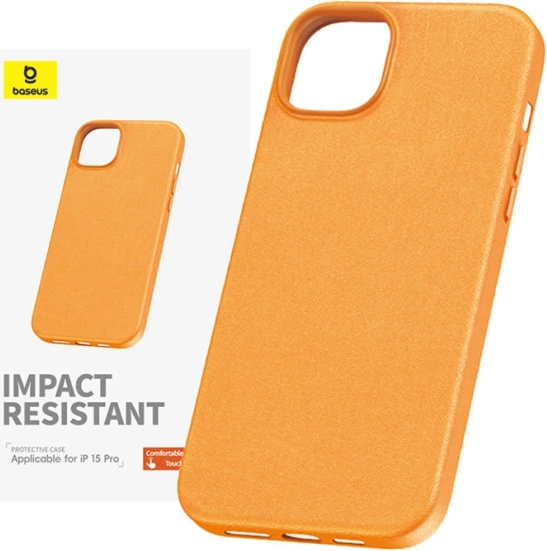 Coque pour iPhone 15 Pro Max Baseus Série Fauxther orange