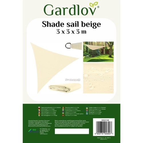 Gardlov 3x3x3 bâche solaire beige 23146