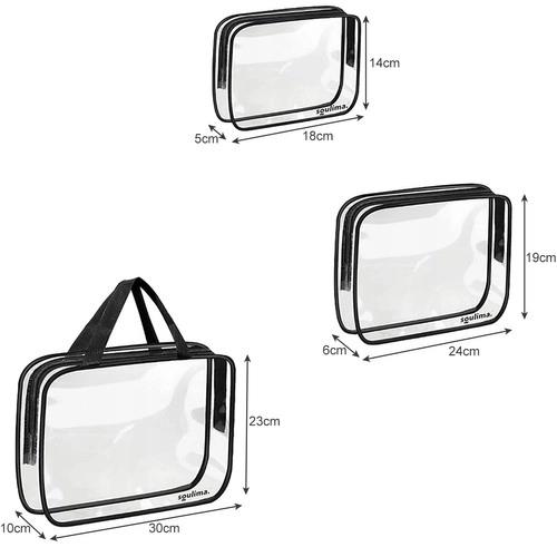 Trousse de toilette transparente 3en1 Soulima 21448