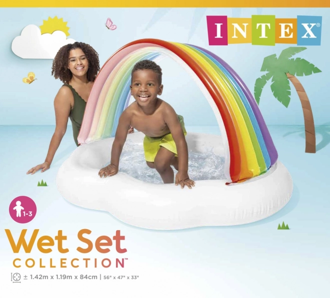 Piscine pour enfants arc-en-ciel 142 x 119 x 84 cm