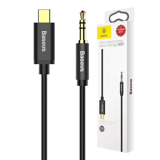 Baseus Yiven Câble audio USB-C vers mini jack 3,5 mm, 1,2 m - noir