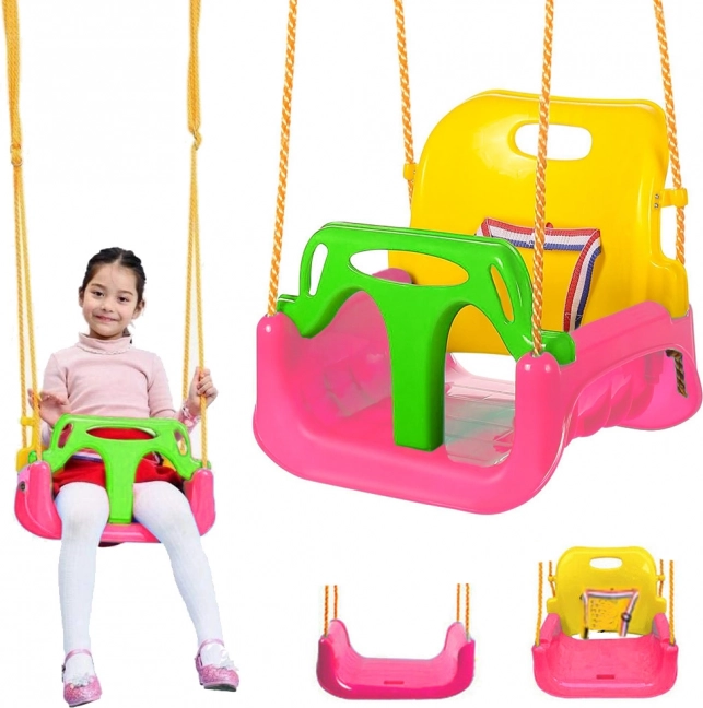 Balançoire de jardin 3 en 1 pour enfants avec dossier réglable