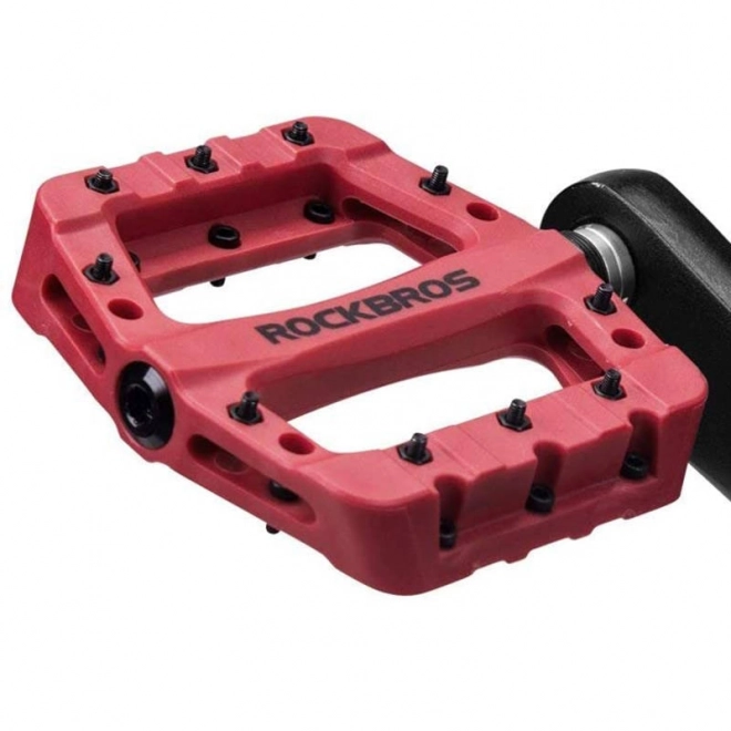 Pédales de vélo, plateforme, nylon Rockbros 2017-12CRD (rouge)