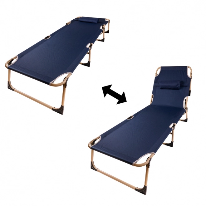 Lit de camp pliant touristique canadien 193 cm bleu foncé