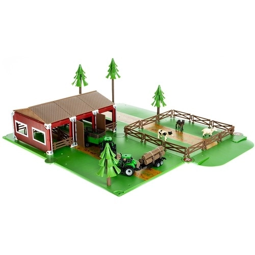 Ferme avec animaux + 2 tracteurs avec remorque