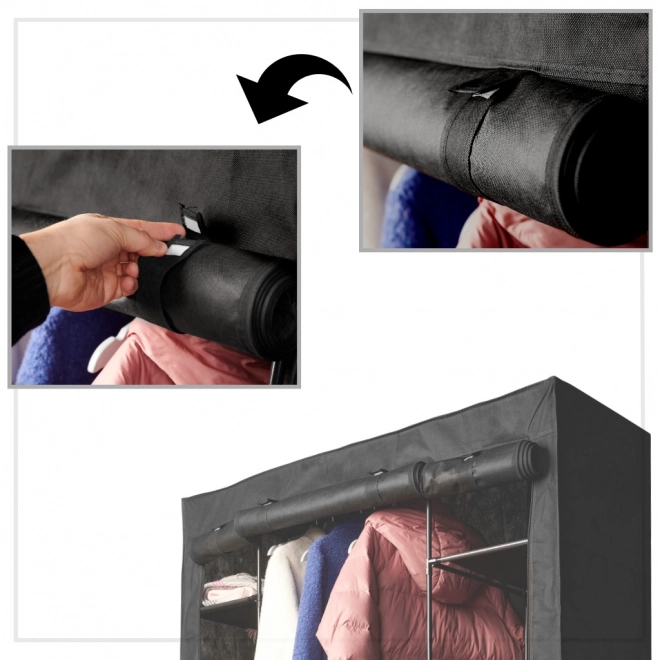 Armoire pliable en tissu XXL noir