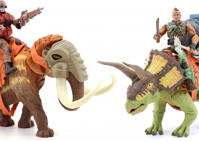 Primal Clash cavalier sur dinosaure 25 cm – mammouth ou tricératops