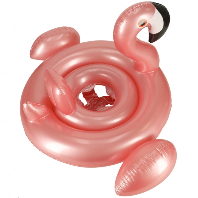 Anneau gonflable avec siège pour les plus petits - flamant rose